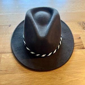 Brixton Brown Fedora Hat with black and White Band XS